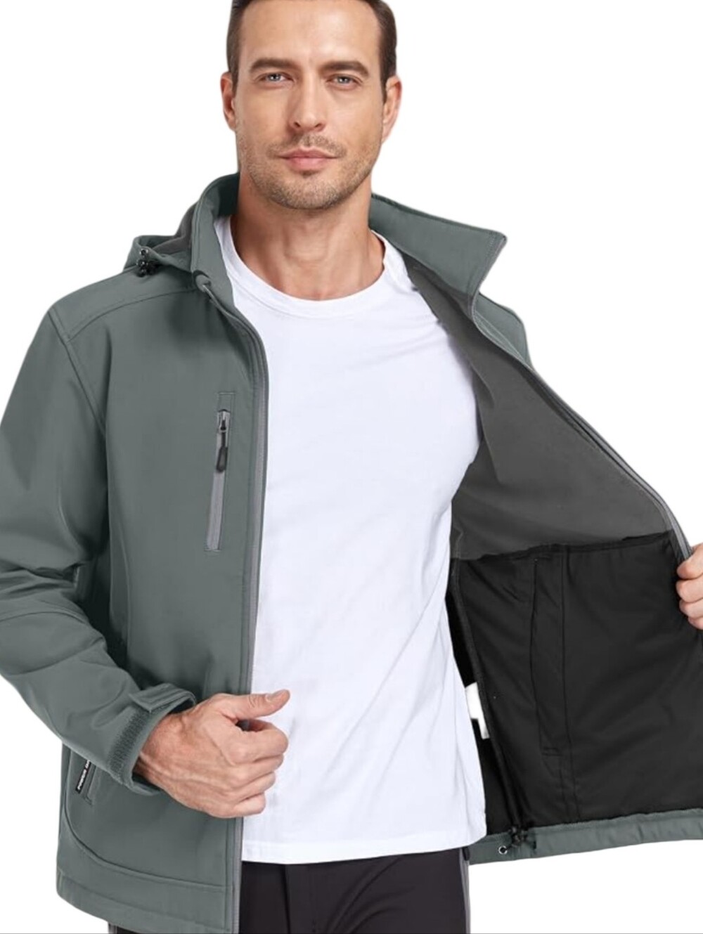 Clique Men's Slate Grey Windbreaker Jacket with Hood Size XXL/T